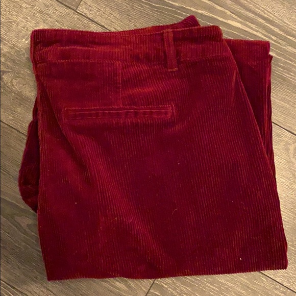 High Waisted Burgundy Corduroy Trousers. US 20. - Picture 1 of 3